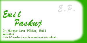 emil paskuj business card